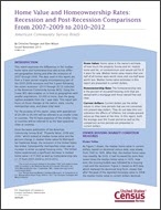 Home Value and Homeownership Rates: Recession and Post-Recession Comparisons From 2007-2009 to 2010-2012