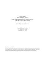 Results & Recommendations from the Cognitive Pretesting of the 2003 Recipiency History Module