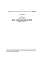 Household Income Inequality Measures Based on the ACS Data: 2000-2005 
