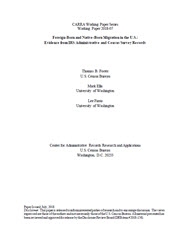 Foreign-Born and Native-Born Migration in the U.S.: Evidence from IRS Administrative and Census Survey Records