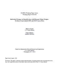 Individual Changes in Identification with Hispanic Ethnic Origins: Evidence from Linked 2000 and 2010 Census Data
