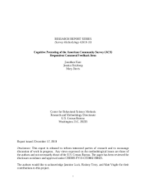 Cognitive Pretesting of the American Community Survey (ACS) Respondent Comment/Feedback Item