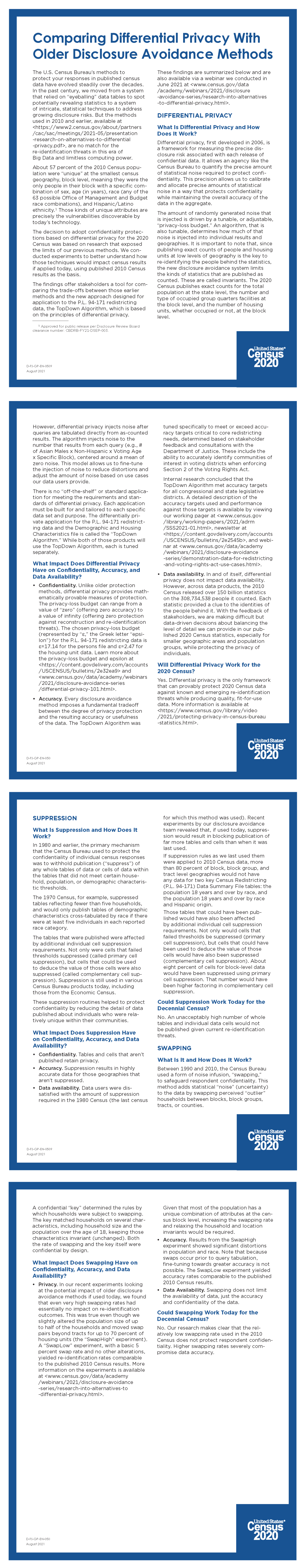 Comparing Differential Privacy With Older Disclosure Avoidance Methods