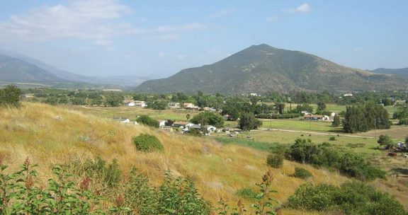 A landscape of the Pala Tribe territory at the base of the Palomar Mountain.