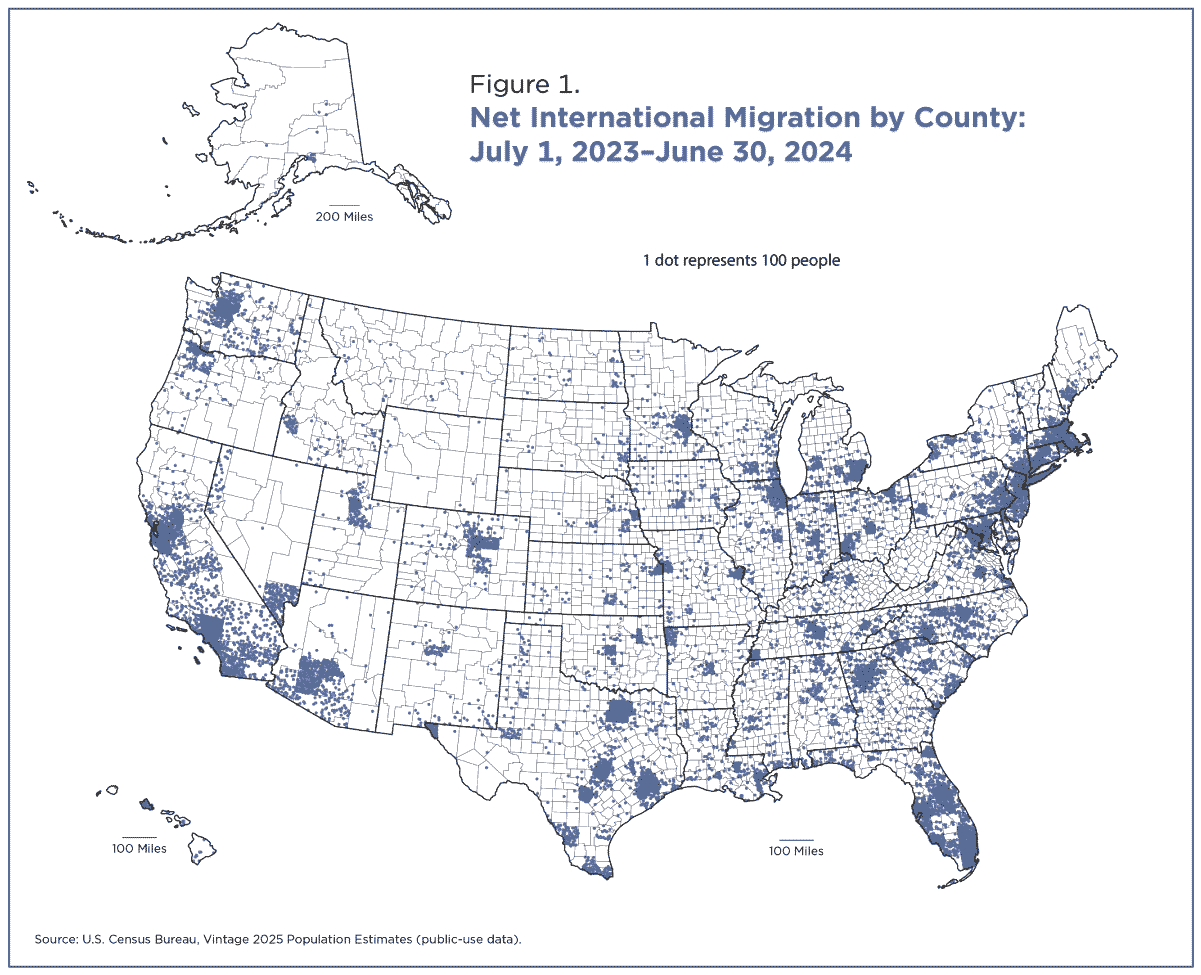 Figure 1. Net International Migration by County: July 1, 2023-June 30, 2024