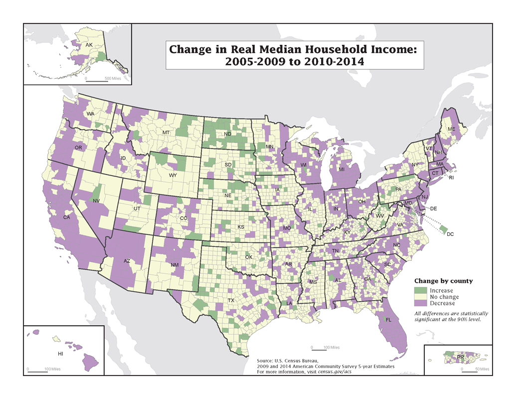 Change in Real Median Household Income: 2005-2009 to 2010-2014