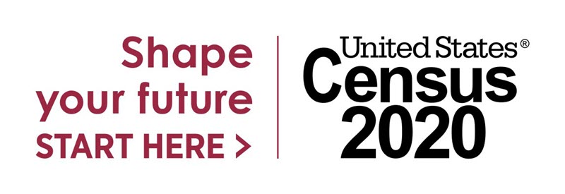 Black census logo with census red tagline