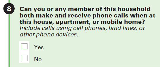 2023 American Community Survey questionnaire - the phone calls question