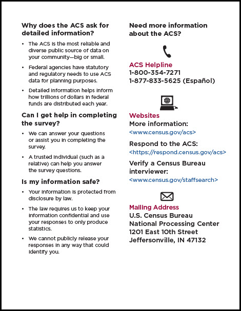 Information for Respondents Flyer - Back