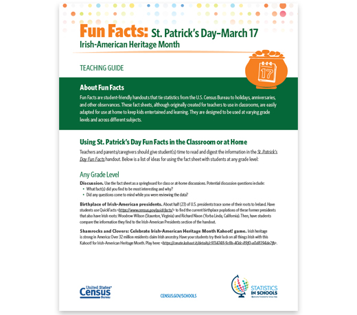 St. Patricks Day Fun Facts Teaching Guide